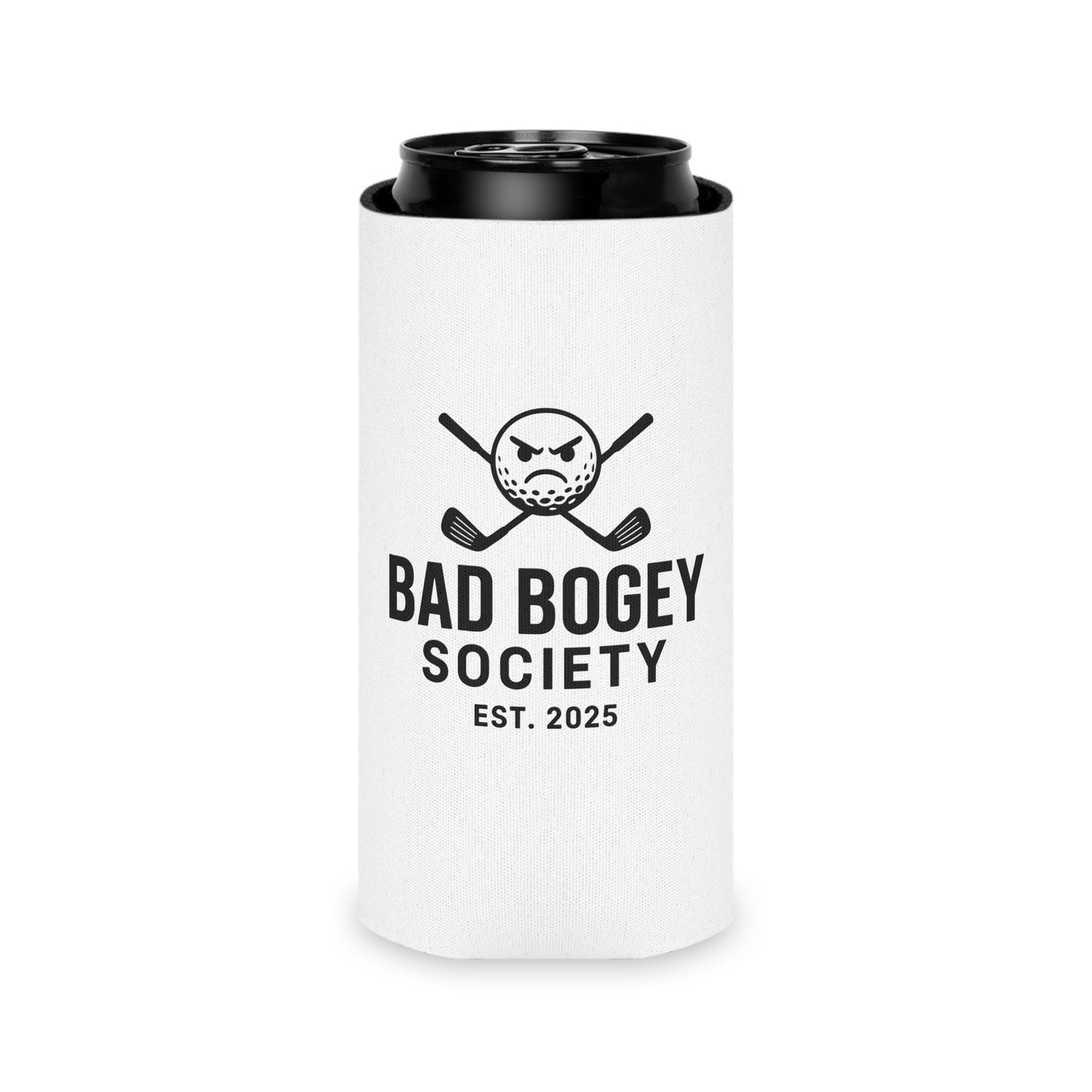 Bad Bogey Society Can Cooler – Fun Golf Gift & Drink Insulator | Perfect for Summer Parties & Outdoor Fun
