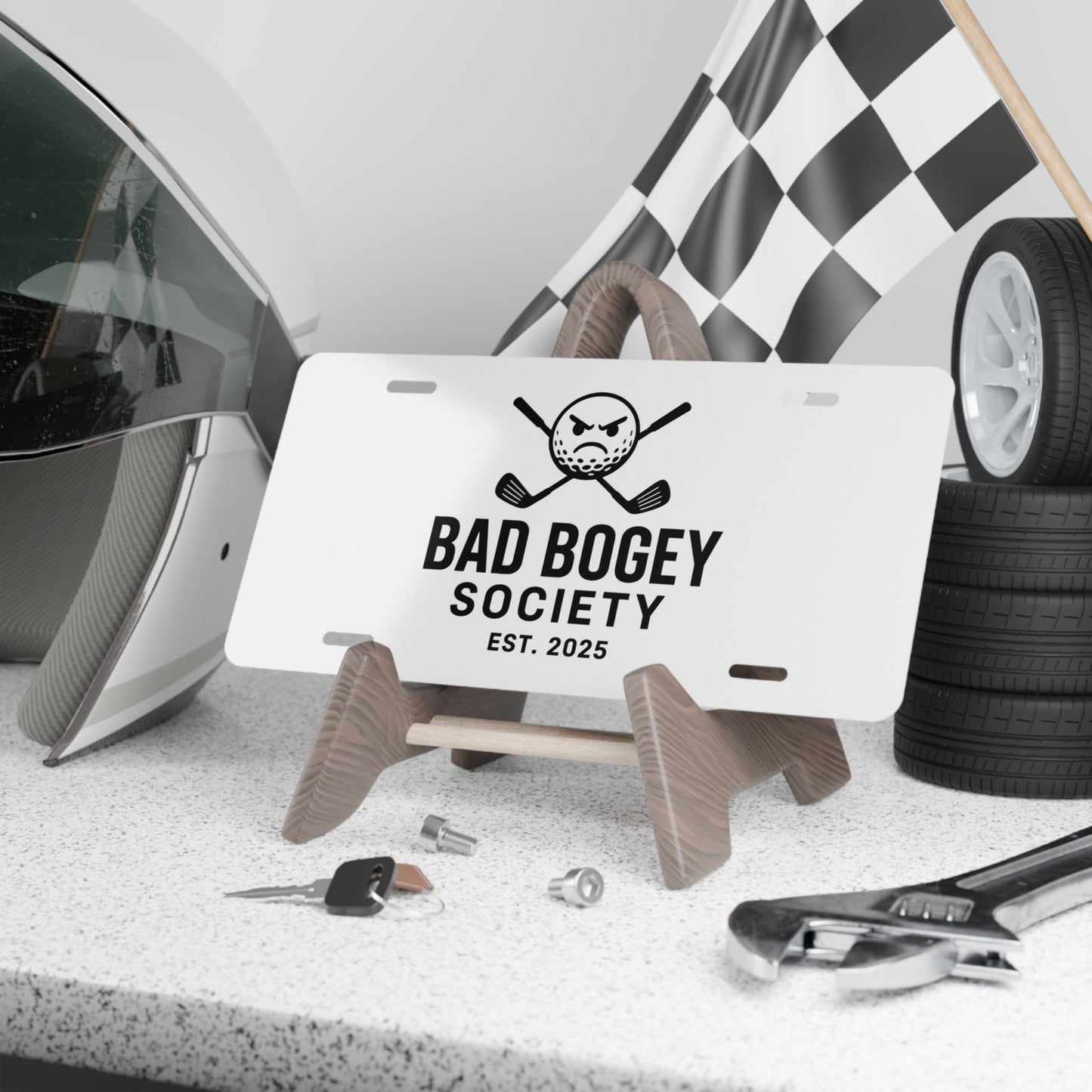 Custom Golf Vanity Plate – Bad Bogey Society Personalized License Plate | Unique Car Decor & Golf Lover Gift