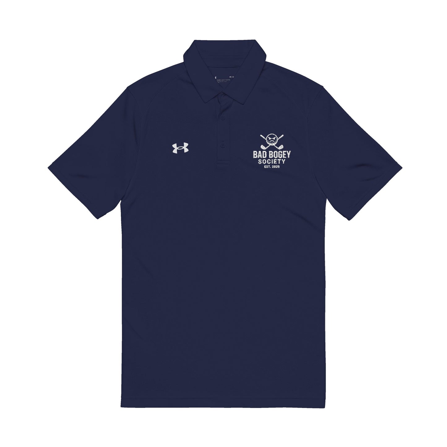 Bad Bogey Society x Under Armour®: Men’s Academy Embroidered Polo – Trendy Golf Shirt Meets Casual Activewear, Ultimate Sports Apparel Gift
