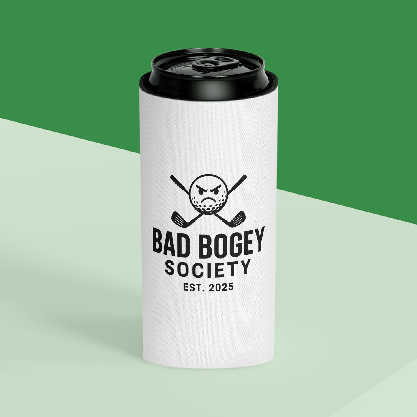 Bad Bogey Society Can Cooler – Fun Golf Gift & Drink Insulator | Perfect for Summer Parties & Outdoor Fun