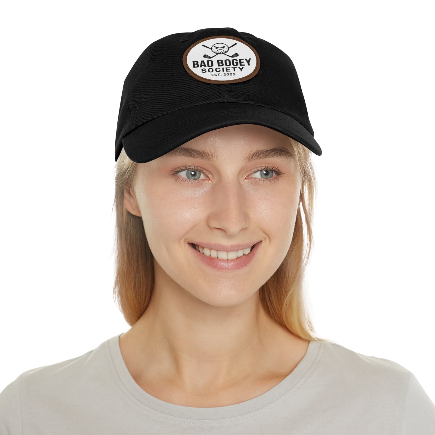 Dad Hat with Leather Patch – Unstructured Low Profile Cap | Comfortable Bio-Washed Cotton | Stylish Casual Wear