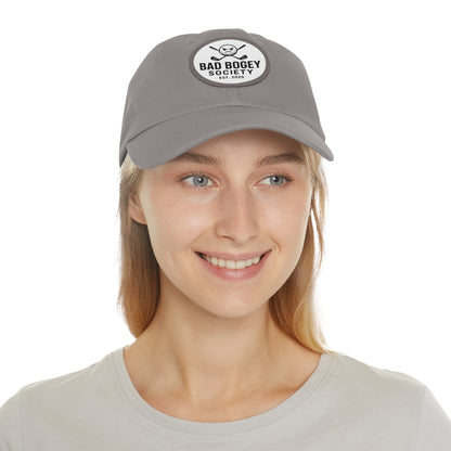 Dad Hat with Leather Patch – Unstructured Low Profile Cap | Comfortable Bio-Washed Cotton | Stylish Casual Wear