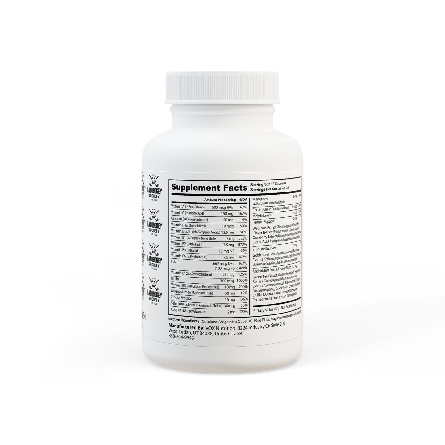 Multivitamin for Women (60 Capsules) – Boost Energy, Hair Health & Immunity | Non-GMO, Lactose-Free