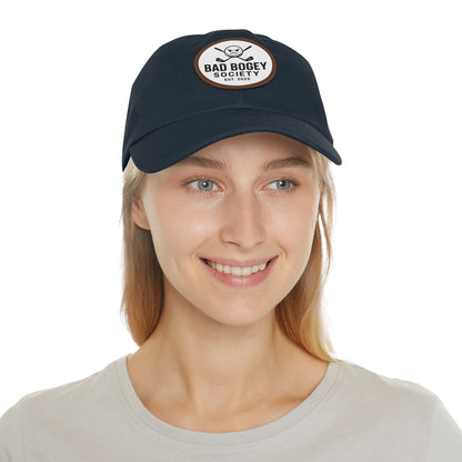 Dad Hat with Leather Patch – Unstructured Low Profile Cap | Comfortable Bio-Washed Cotton | Stylish Casual Wear