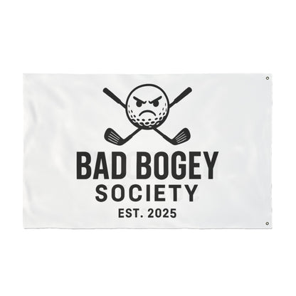 Bad Bogey Society Double-Sided Golf Flag – Outdoor Yard Decor | Perfect Gift for Golf Lovers