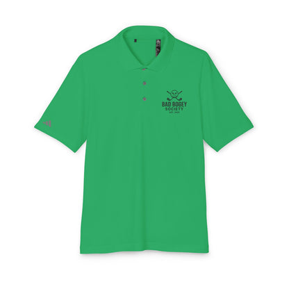 Adidas Unisex Performance Polo - Bad Bogey Society Golf Shirt | Eco-Friendly Sportswear | Cool & Comfortable | Gift for Golf Lovers
