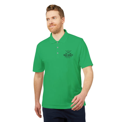 Adidas Unisex Performance Polo - Bad Bogey Society Golf Shirt | Eco-Friendly Sportswear | Cool & Comfortable | Gift for Golf Lovers