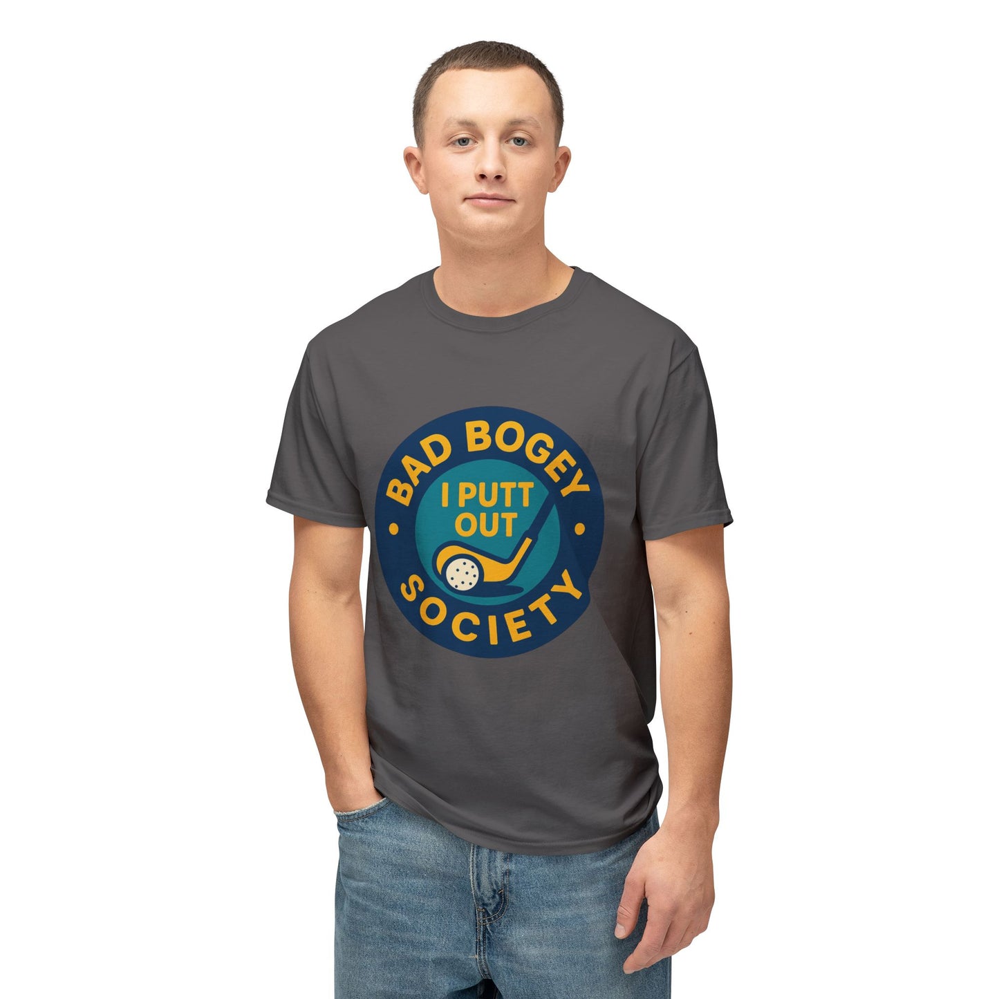 Golf T-Shirt for Humorous Golfers - 'I Putt Out / Just Tap It In' Design