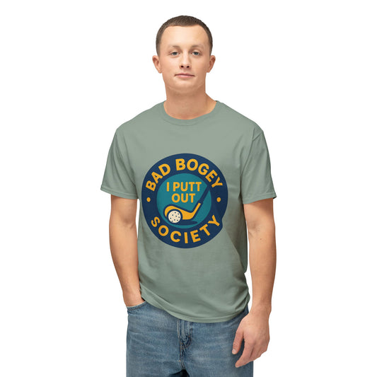 Golf T-Shirt for Humorous Golfers - 'I Putt Out / Just Tap It In' Design