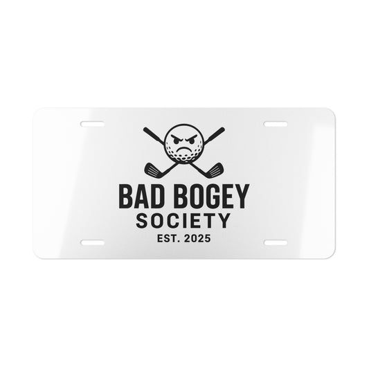 Custom Golf Vanity Plate – Bad Bogey Society Personalized License Plate | Unique Car Decor & Golf Lover Gift