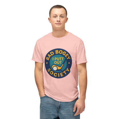 Golf T-Shirt for Humorous Golfers - 'I Putt Out / Just Tap It In' Design