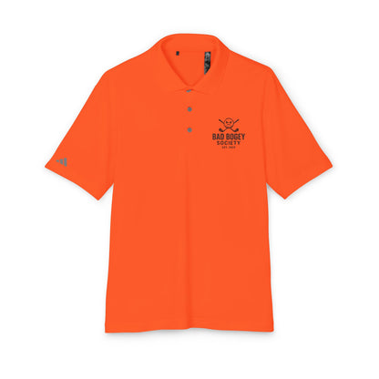 Adidas Unisex Performance Polo - Bad Bogey Society Golf Shirt | Eco-Friendly Sportswear | Cool & Comfortable | Gift for Golf Lovers